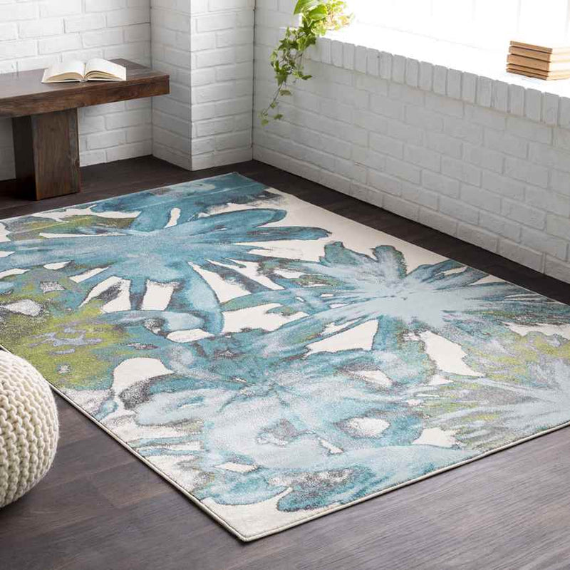 Dylaan Modern Aqua Area Rug