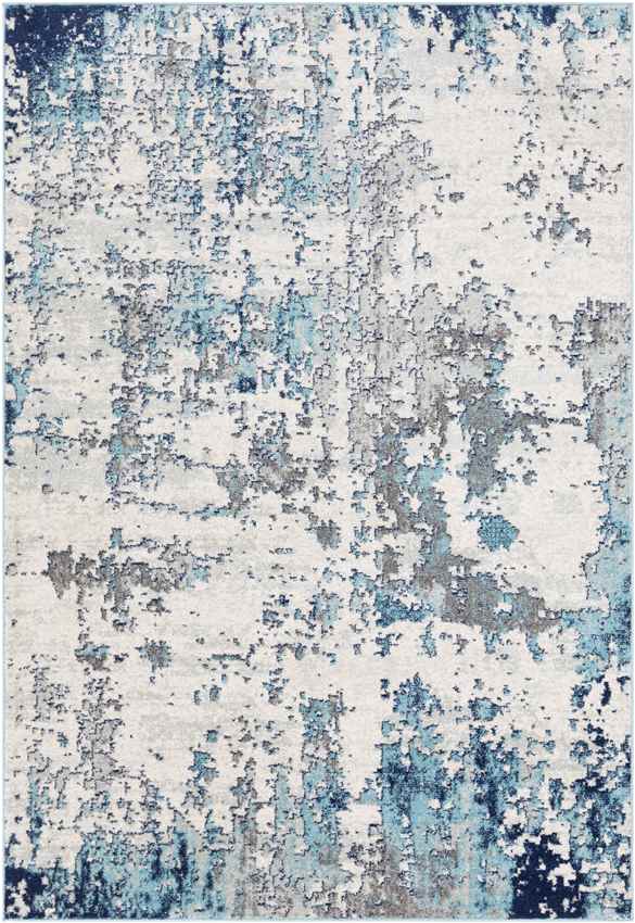 Leah Modern Navy/Aqua Area Rug