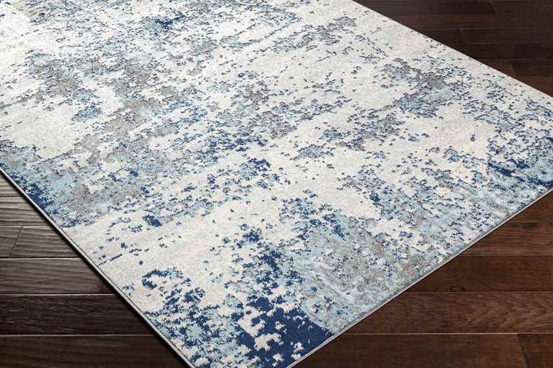 Leah Modern Navy/Aqua Area Rug