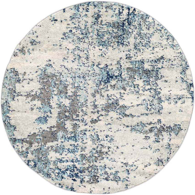 Leah Modern Navy/Aqua Area Rug