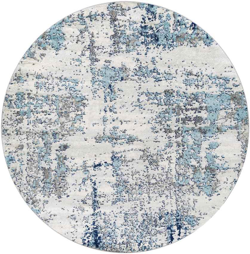 Leah Modern Navy/Aqua Area Rug