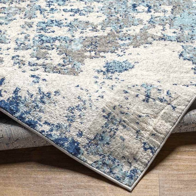 Leah Modern Navy/Aqua Area Rug