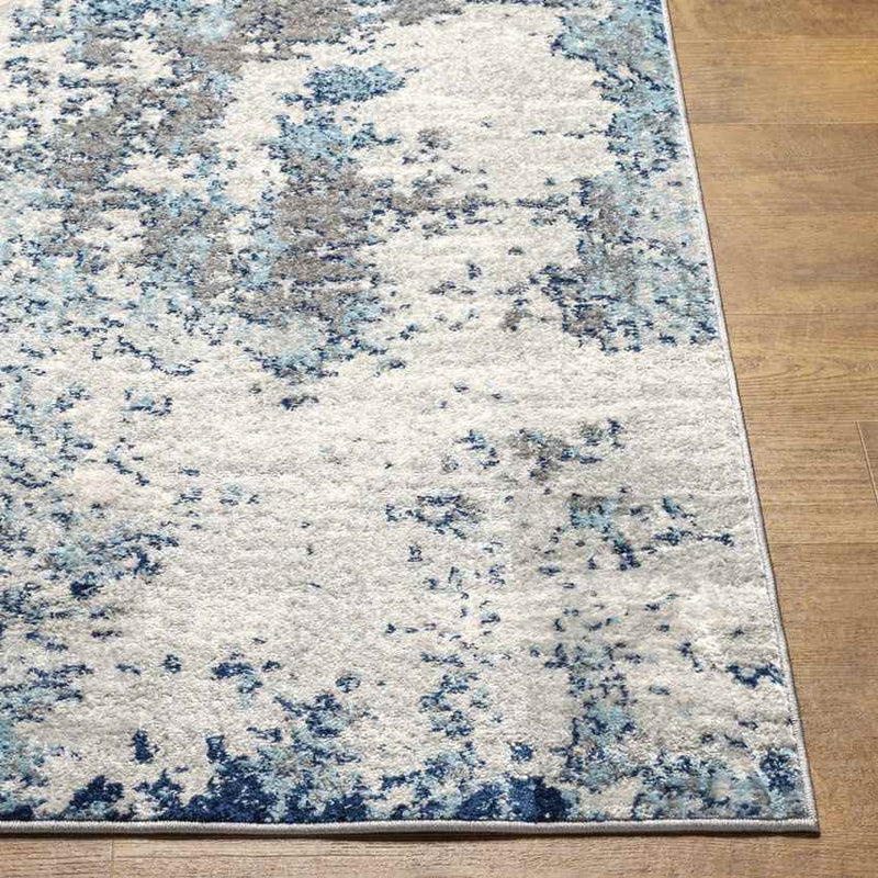 Leah Modern Navy/Aqua Area Rug