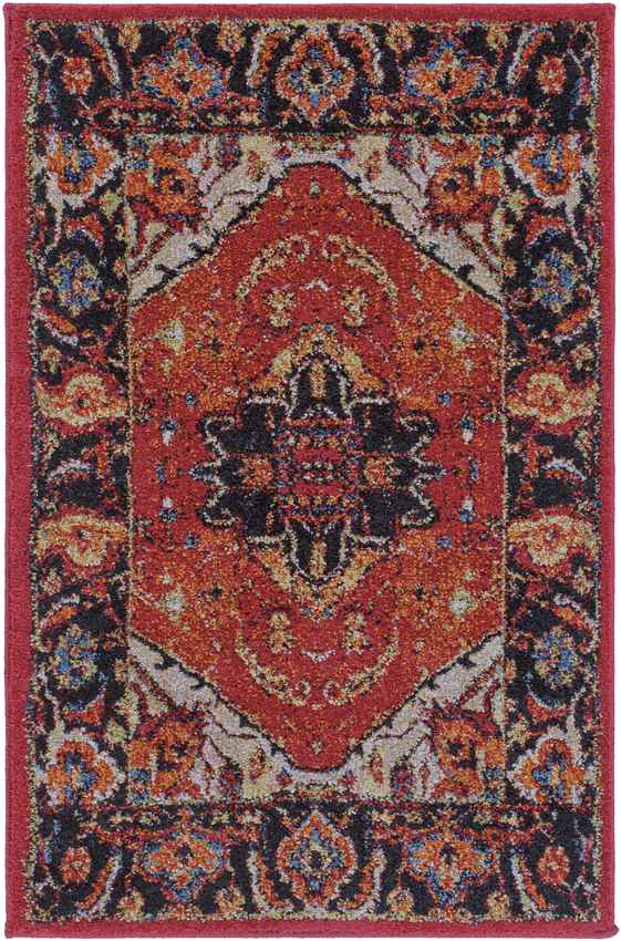 Elanor Traditional Dark Red Area Rug