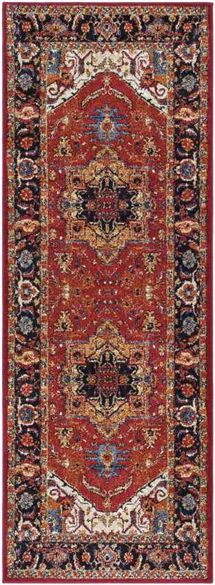 Elanor Traditional Dark Red Area Rug