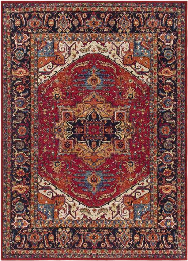 Elanor Traditional Dark Red Area Rug