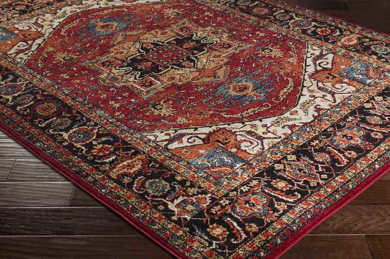 Elanor Traditional Dark Red Area Rug