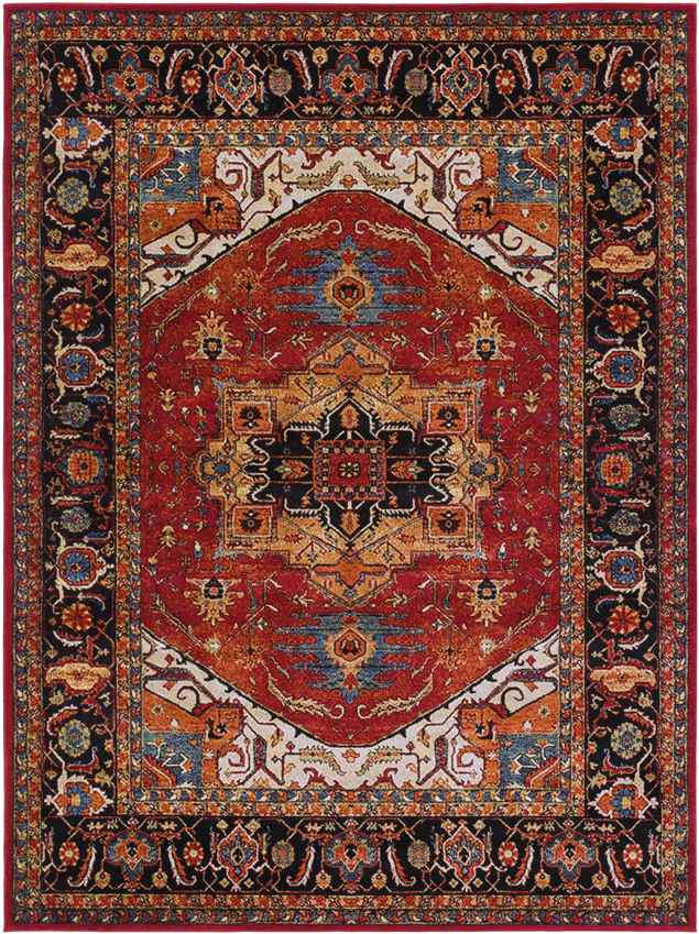 Elanor Traditional Dark Red Area Rug