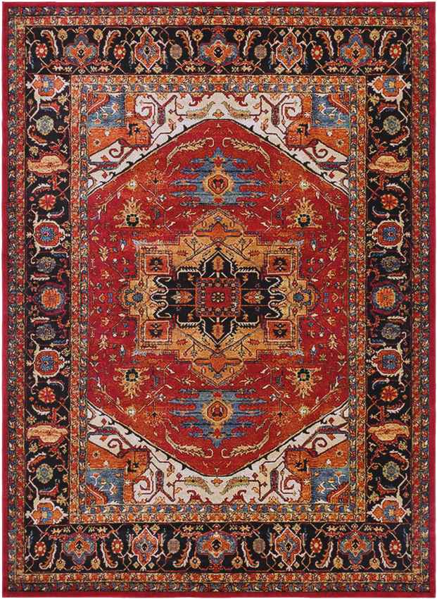 Elanor Traditional Dark Red Area Rug