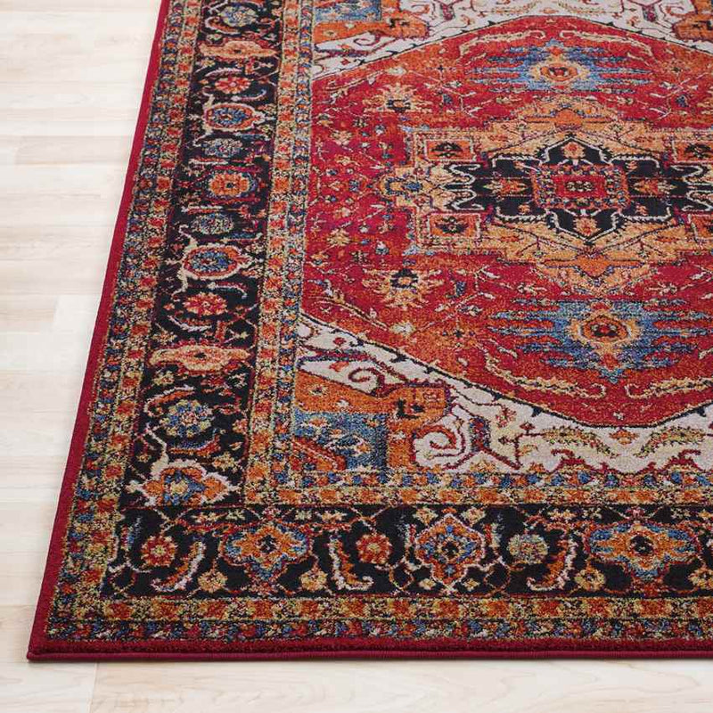 Elanor Traditional Dark Red Area Rug