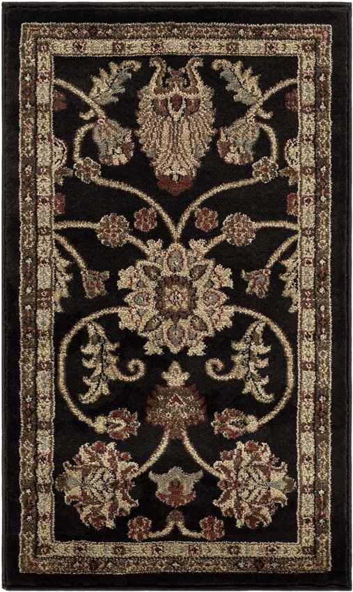 George Traditional Black Area Rug