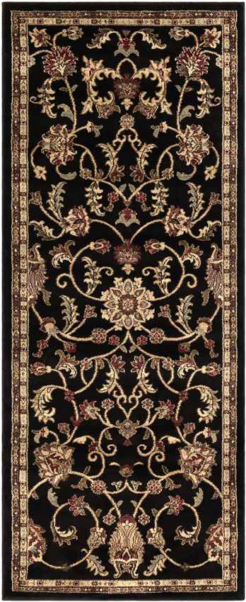 George Traditional Black Area Rug