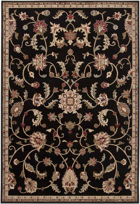 George Traditional Black Area Rug