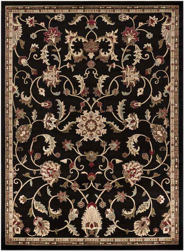 George Traditional Black Area Rug