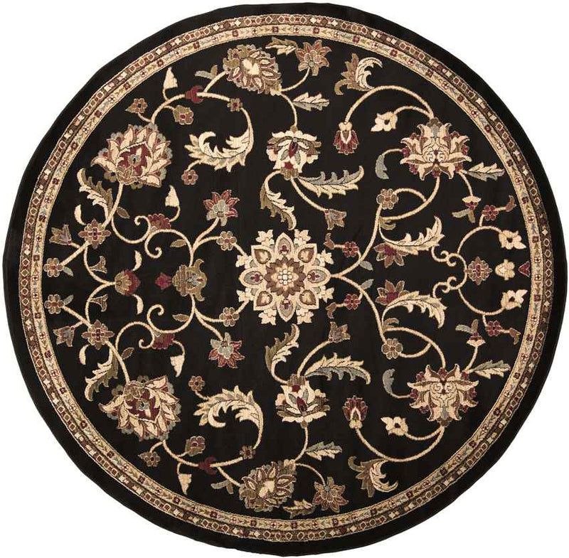 George Traditional Black Area Rug