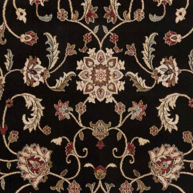 George Traditional Black Area Rug