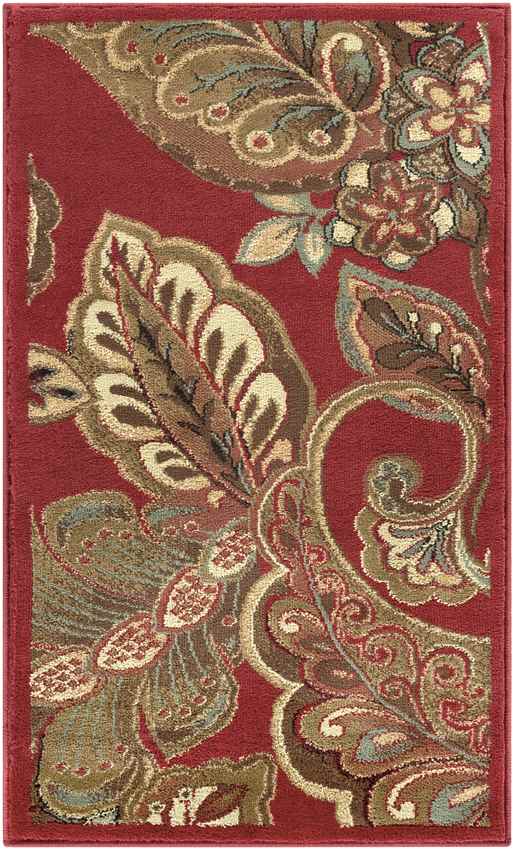 Gariel Traditional Dark Red Area Rug