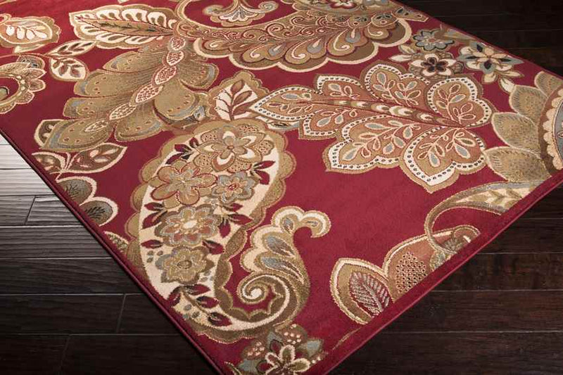 Gariel Traditional Dark Red Area Rug