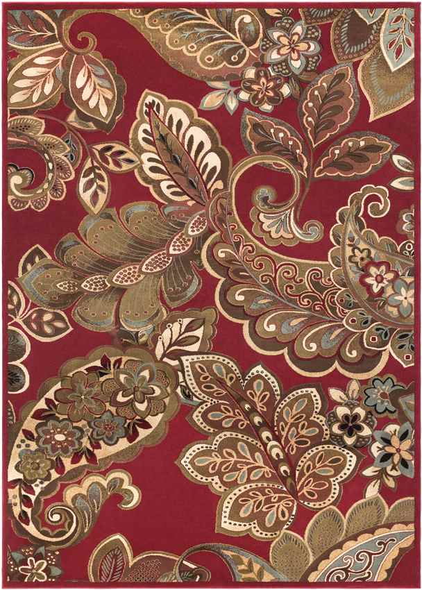 Gariel Traditional Dark Red Area Rug