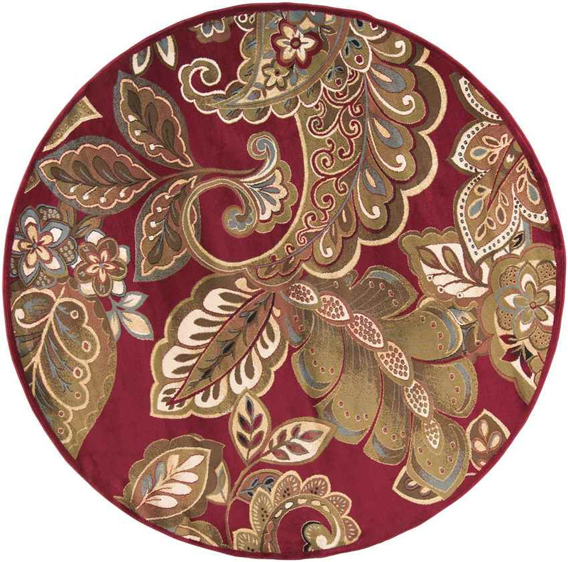 Gariel Traditional Dark Red Area Rug