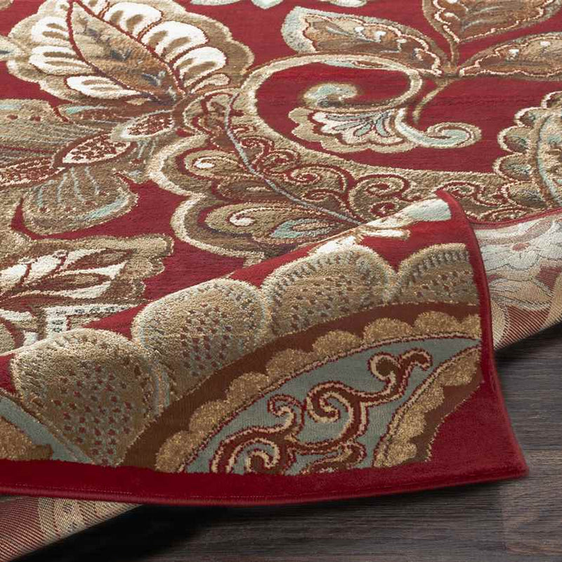 Gariel Traditional Dark Red Area Rug