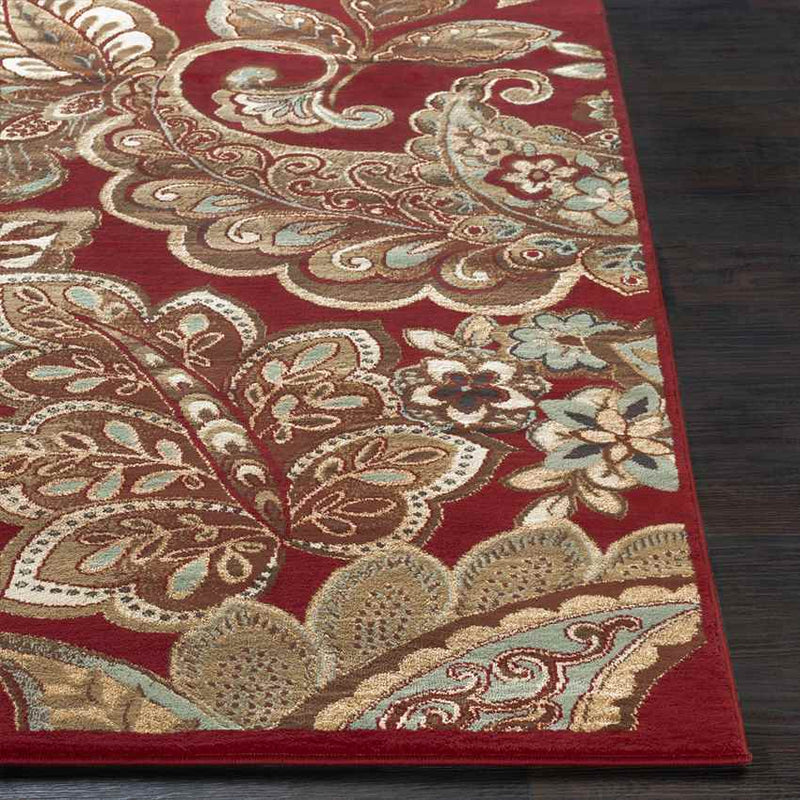 Gariel Traditional Dark Red Area Rug