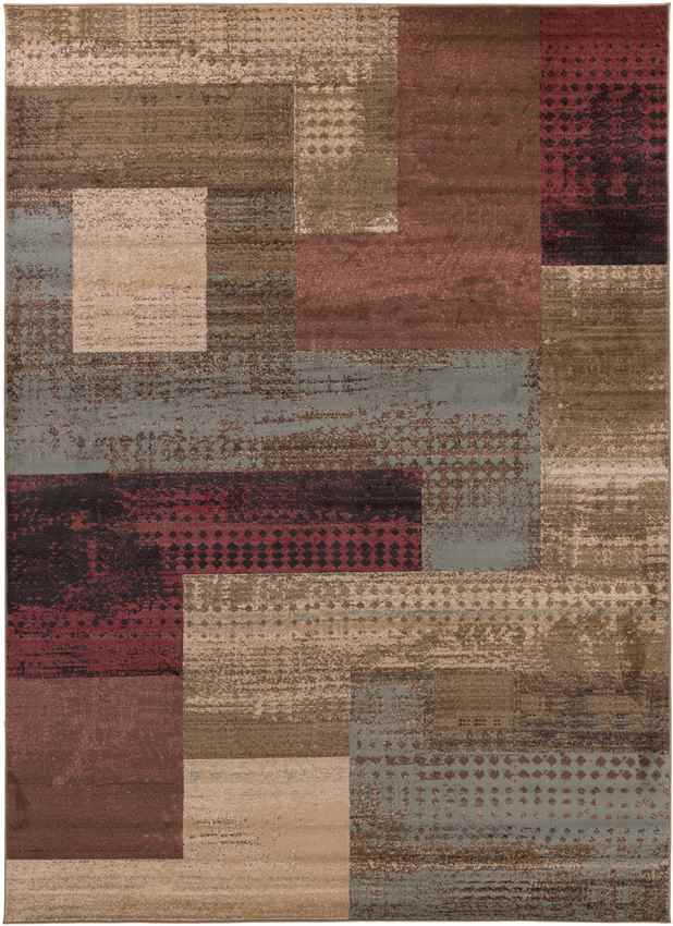 Hugo Modern Dark Red Area Rug