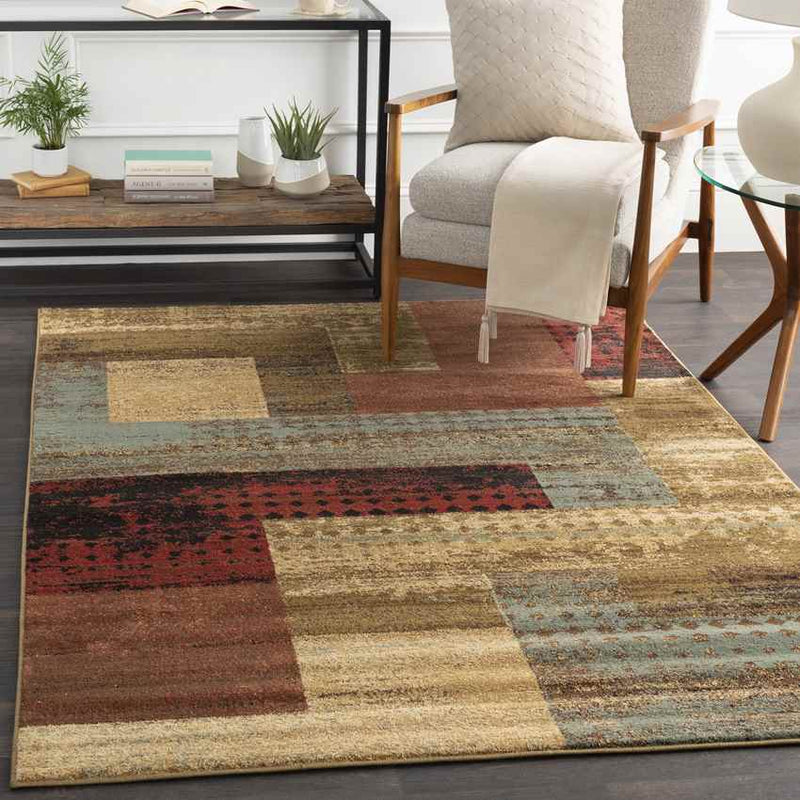 Hugo Modern Dark Red Area Rug