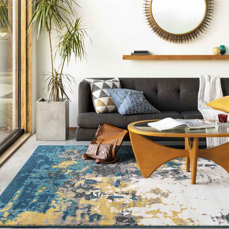 Loenzo Modern Aqua Area Rug