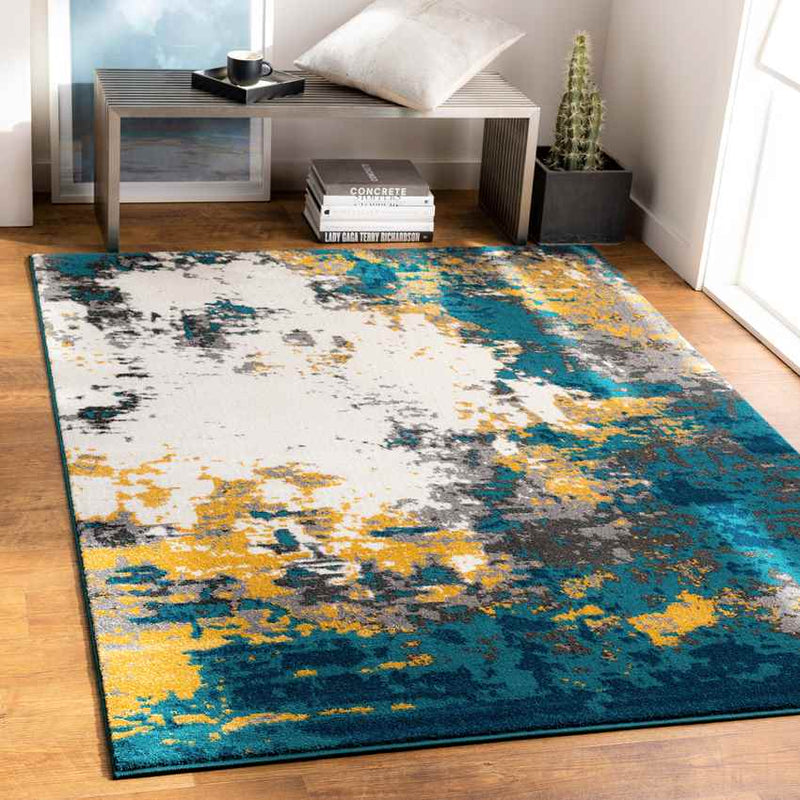 Loenzo Modern Aqua Area Rug