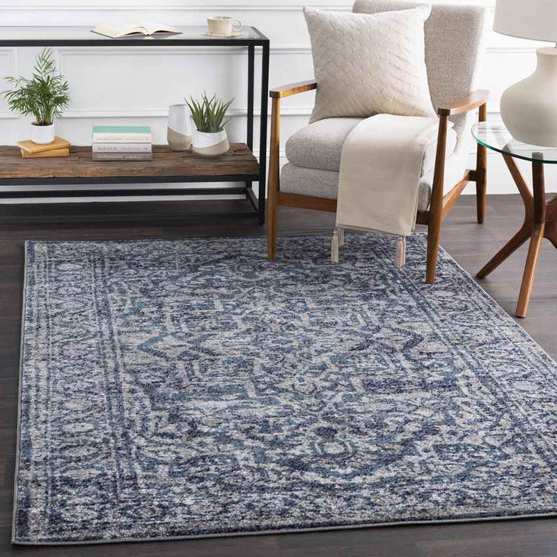 Emma Traditional Navy Area Rug