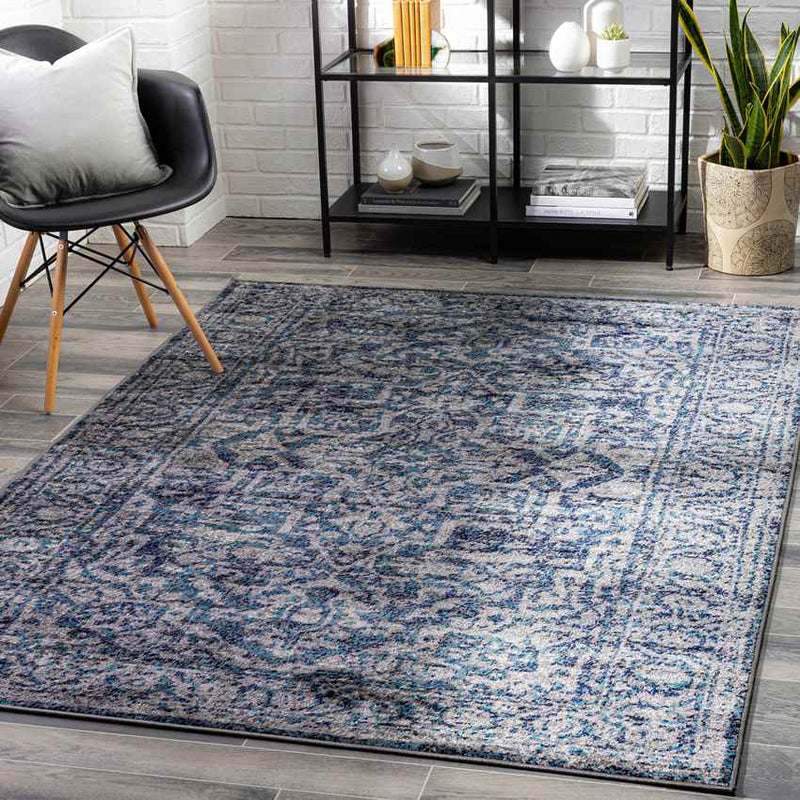 Emma Traditional Navy Area Rug