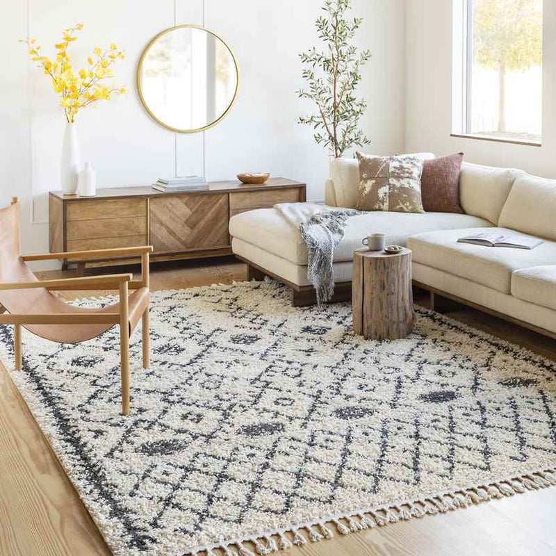 Macolm Global Charcoal/Beige Area Rug