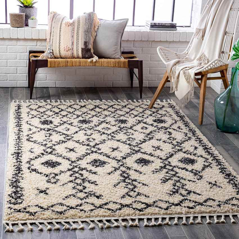 Macolm Global Charcoal/Beige Area Rug