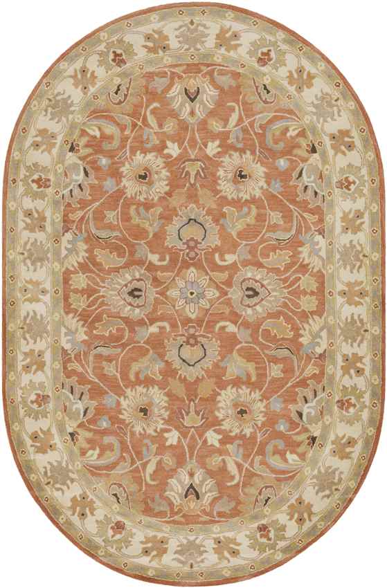 Paris Traditional Burnt Orange Area Rug