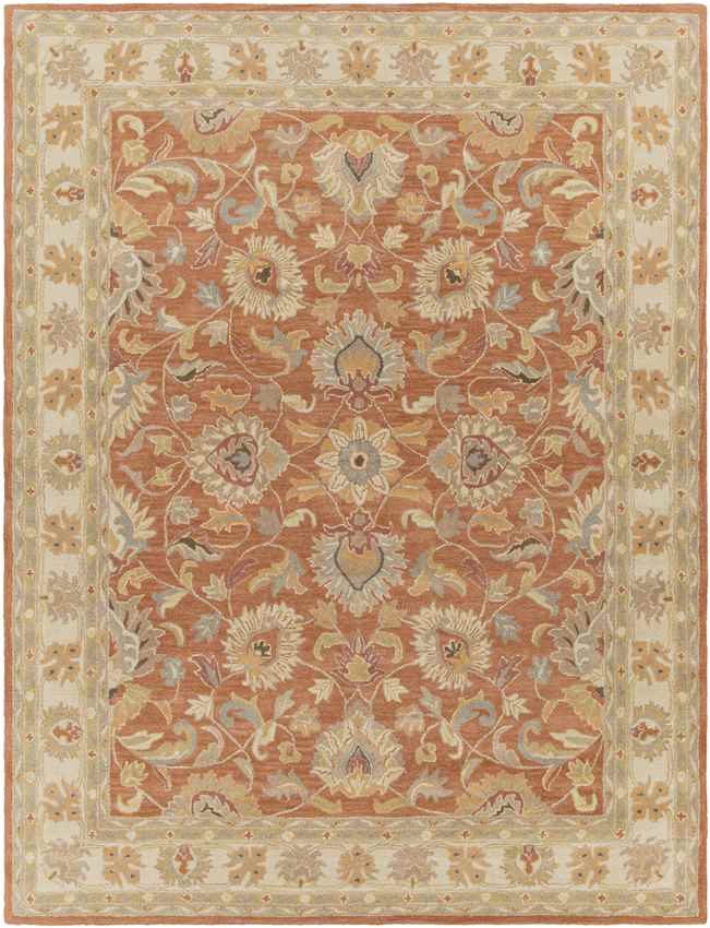 Paris Traditional Burnt Orange Area Rug