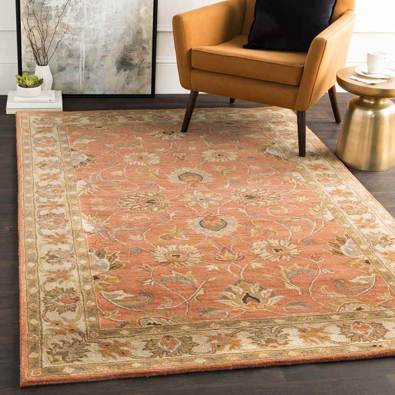 Paris Traditional Burnt Orange Area Rug