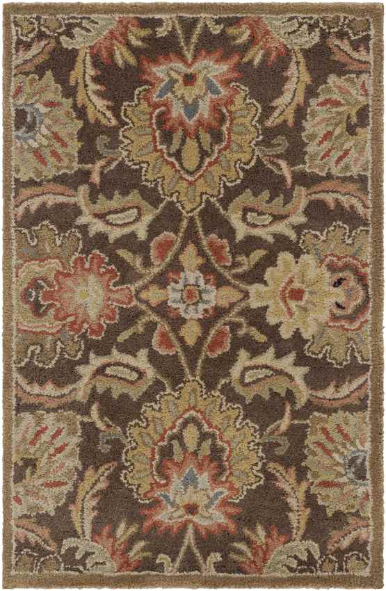 Lyon Traditional Dark Brown Area Rug