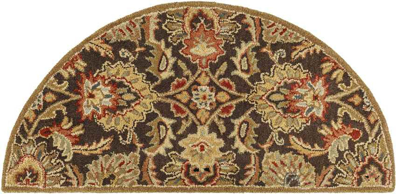 Lyon Traditional Dark Brown Area Rug