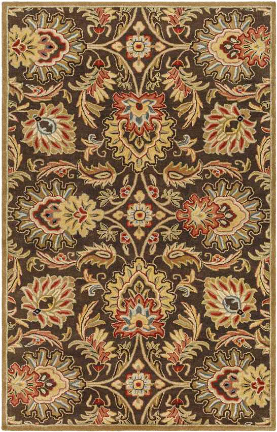 Lyon Traditional Dark Brown Area Rug