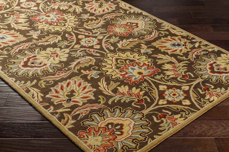 Lyon Traditional Dark Brown Area Rug