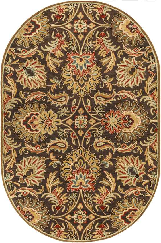 Lyon Traditional Dark Brown Area Rug