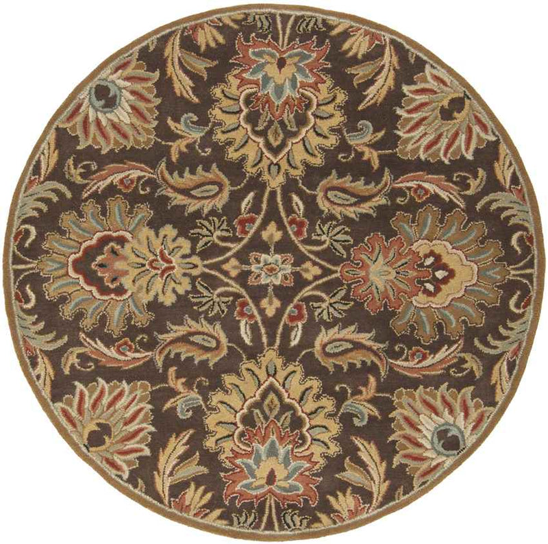 Lyon Traditional Dark Brown Area Rug