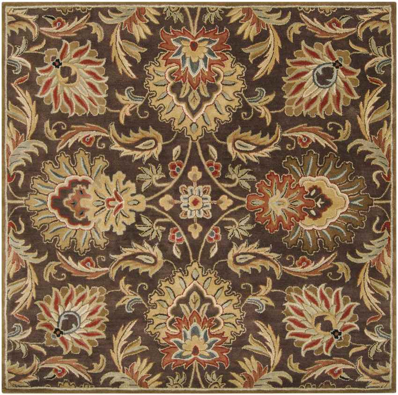 Lyon Traditional Dark Brown Area Rug