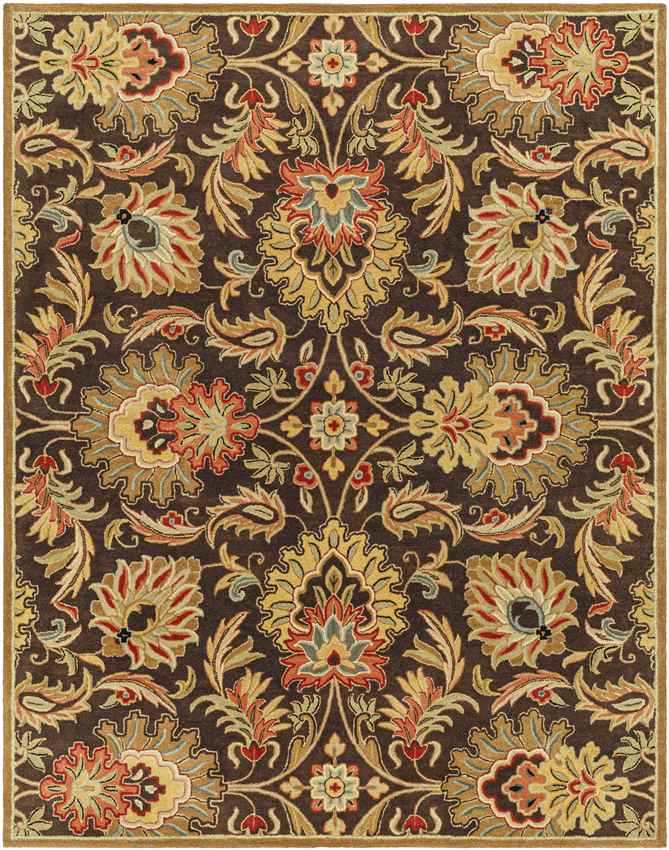 Lyon Traditional Dark Brown Area Rug