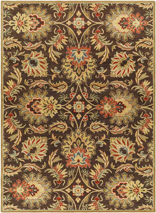 Lyon Traditional Dark Brown Area Rug