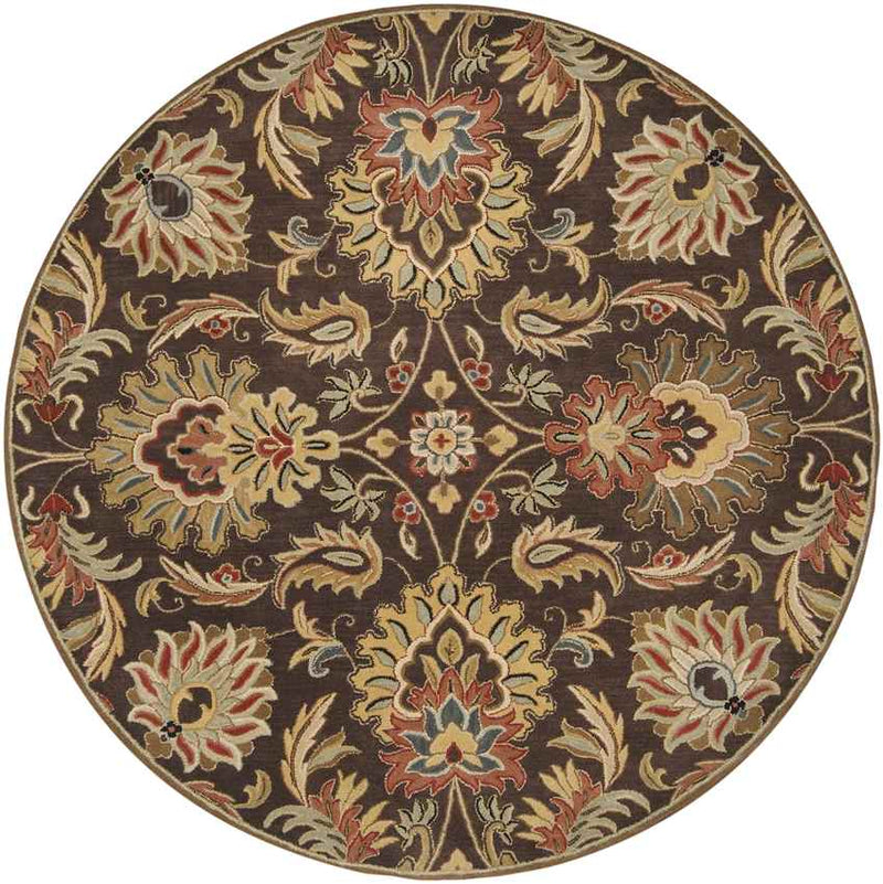 Lyon Traditional Dark Brown Area Rug