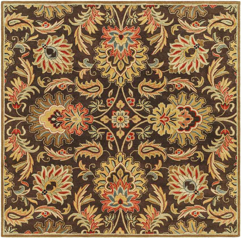 Lyon Traditional Dark Brown Area Rug