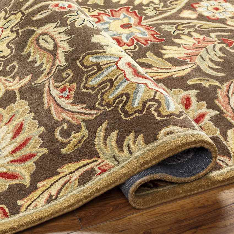 Lyon Traditional Dark Brown Area Rug