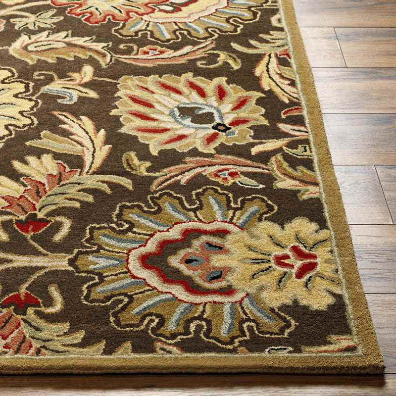 Lyon Traditional Dark Brown Area Rug